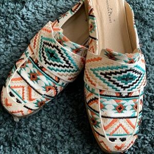 Aztec Print Loafer Slides